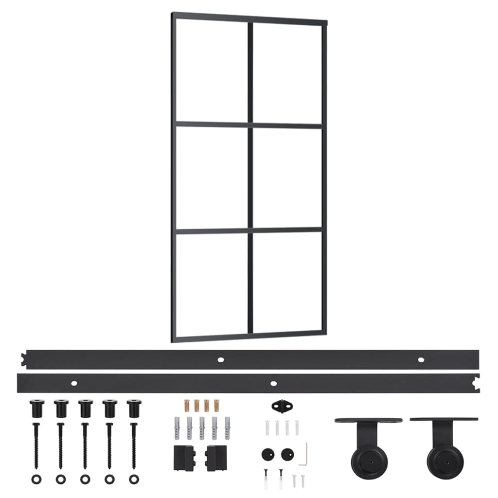 vidaXL Ușă glisantă cu set feronerie, 102x205 cm, sticlă ESG/aluminiu