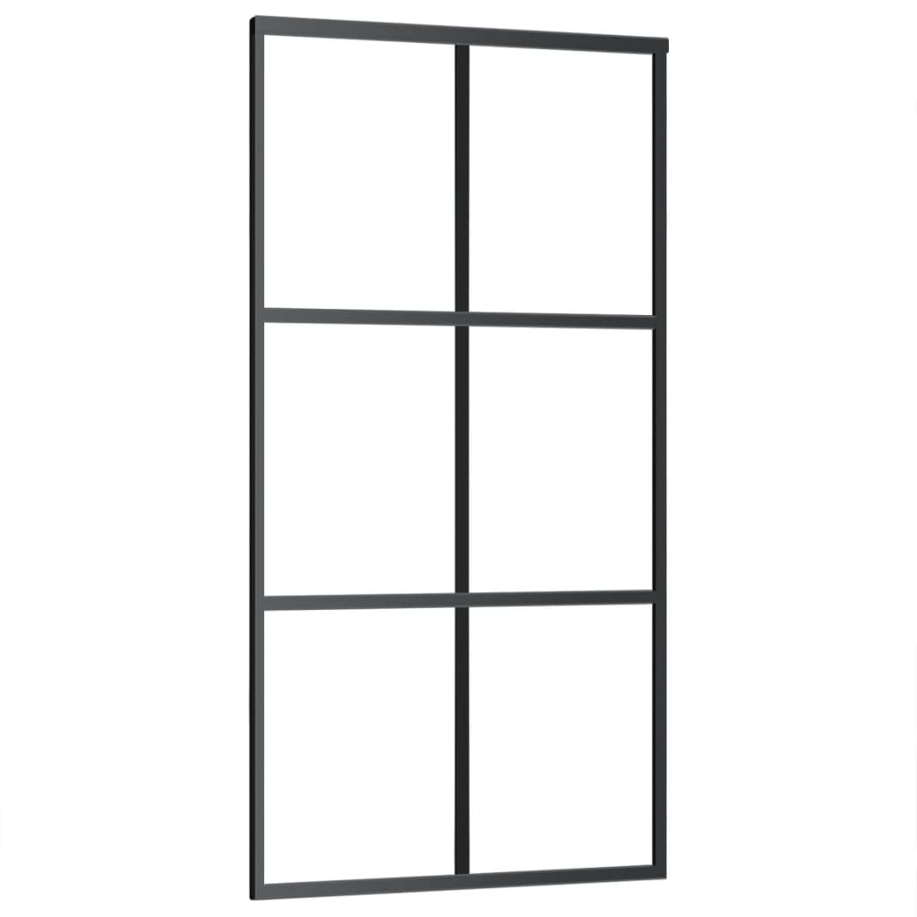 vidaXL Ușă glisantă cu set feronerie, 102x205 cm, sticlă ESG/aluminiu vidaXL Ușă glisantă cu set feronerie, 102x205 cm, sticlă ESG/aluminiu