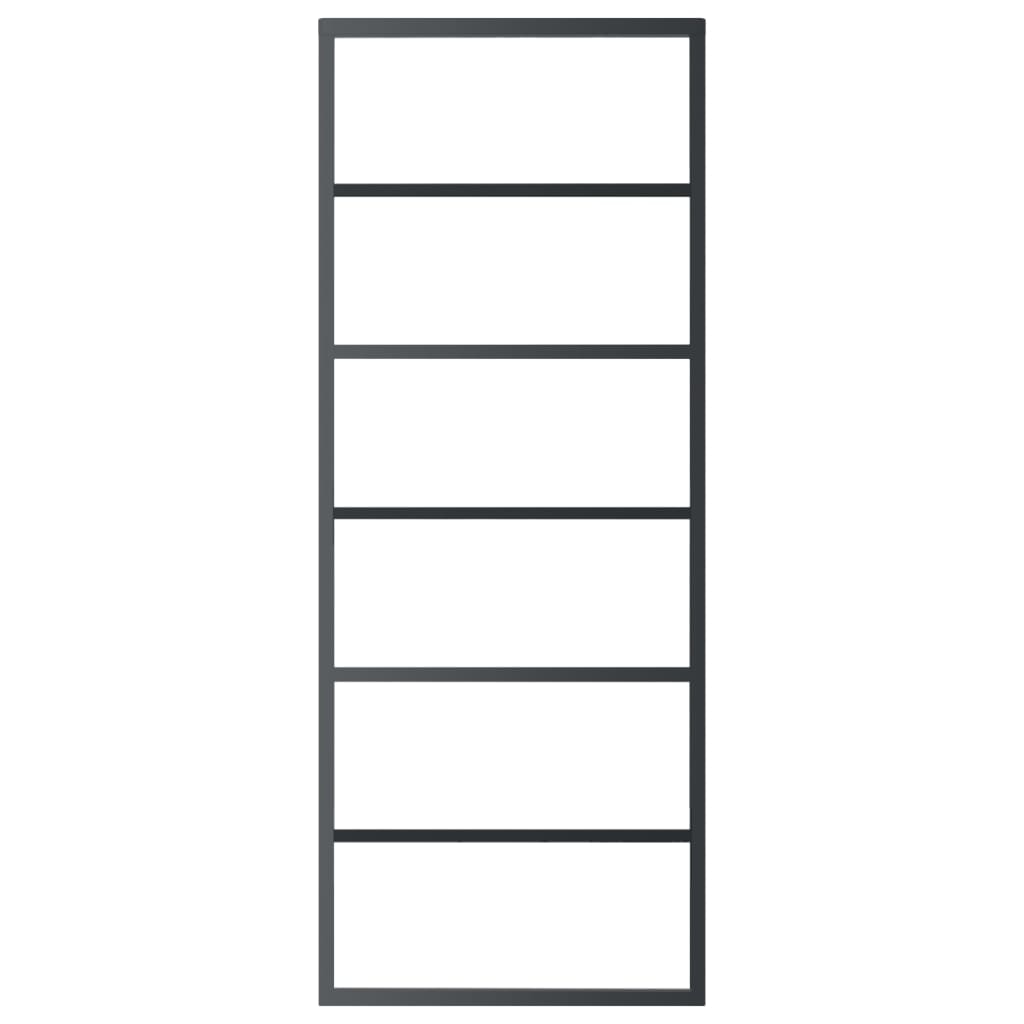vidaXL Ușă glisantă cu set feronerie, 76x205 cm, sticlă ESG/aluminiu vidaXL Ușă glisantă cu set feronerie, 76x205 cm, sticlă ESG/aluminiu