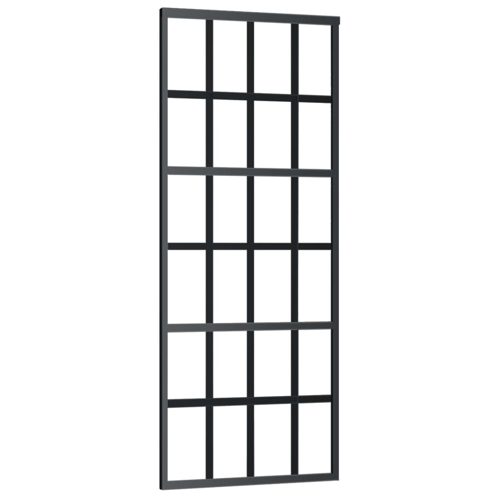 vidaXL Ușă glisantă cu set feronerie, 76x205 cm, sticlă ESG/aluminiu vidaXL Ușă glisantă cu set feronerie, 76x205 cm, sticlă ESG/aluminiu