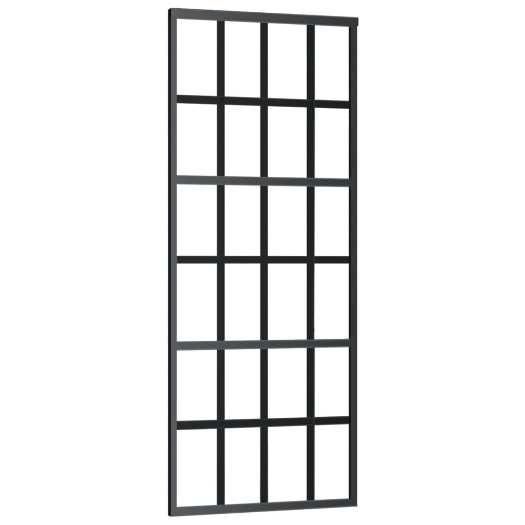 vidaXL Ușă glisantă cu set feronerie, 76x205 cm, sticlă ESG/aluminiu vidaXL Ușă glisantă cu set feronerie, 76x205 cm, sticlă ESG/aluminiu