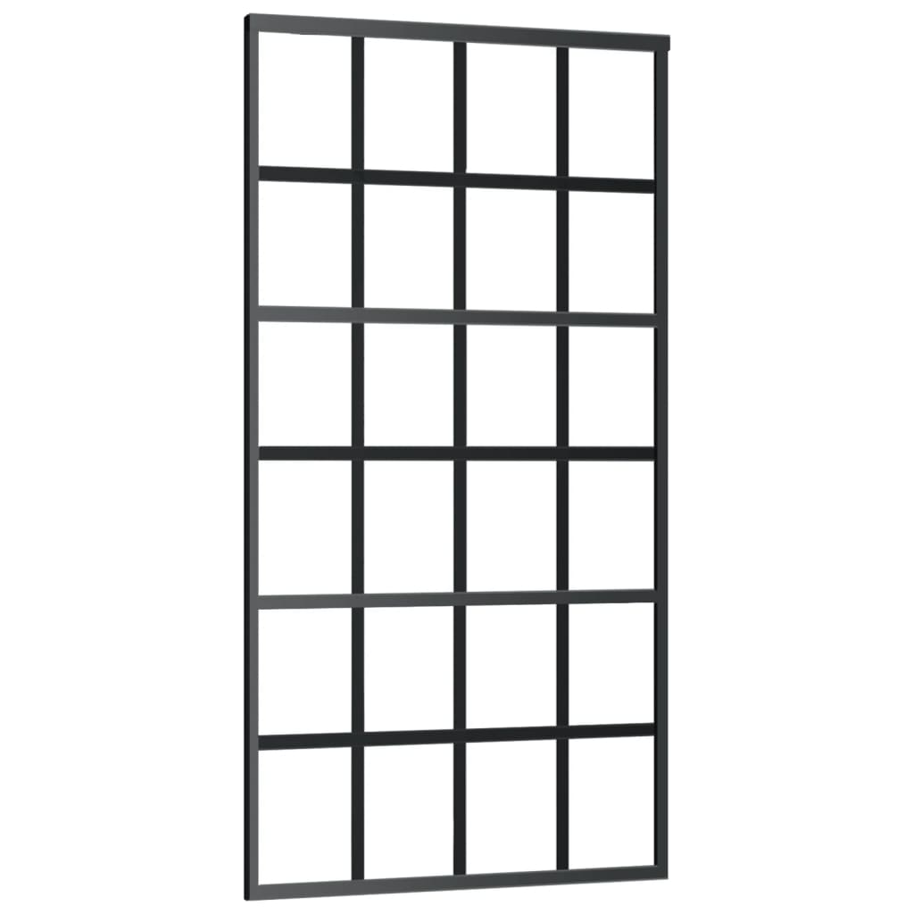 vidaXL Ușă glisantă cu set feronerie, 102x205 cm, sticlă ESG/aluminiu vidaXL Ușă glisantă cu set feronerie, 102x205 cm, sticlă ESG/aluminiu