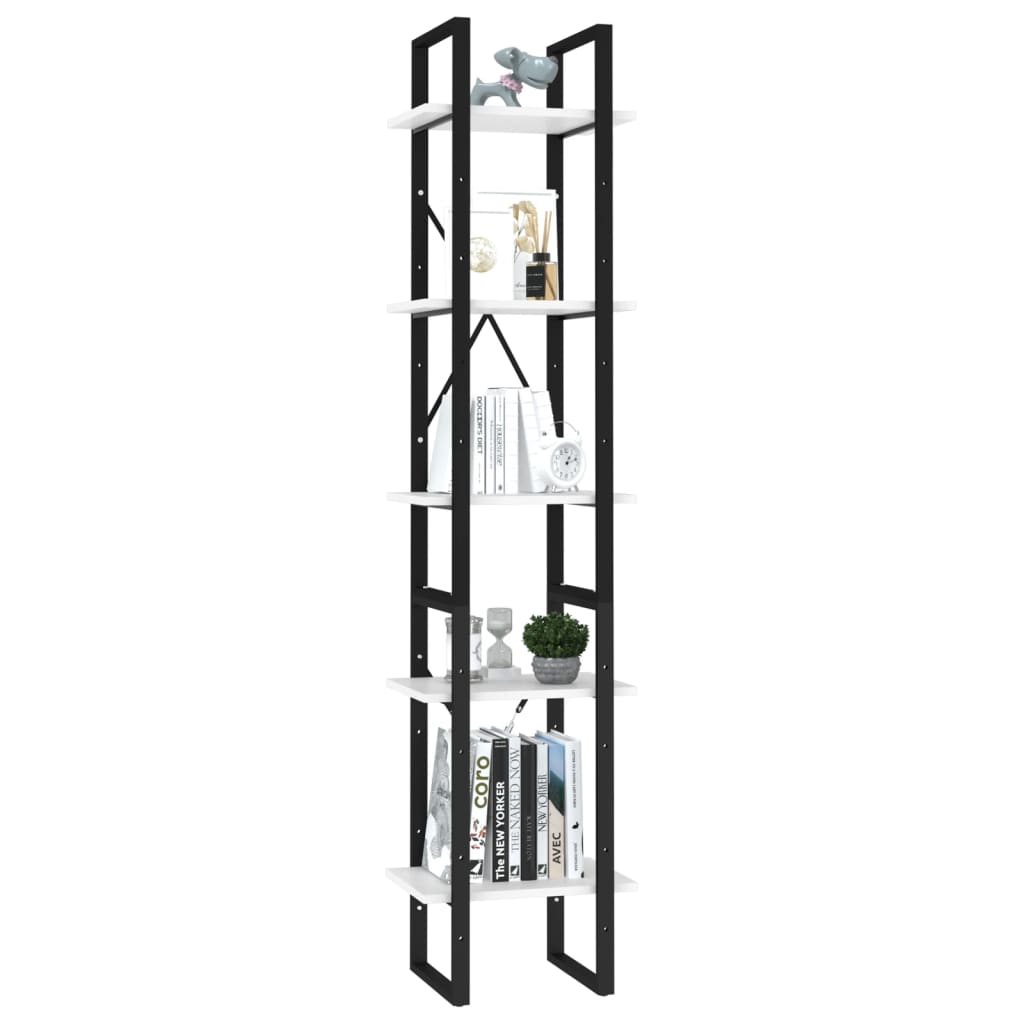 vidaXL Bibliotecă cu 5 rafturi, alb, 40x30x175 cm, lemn prelucrat vidaXL Bibliotecă cu 5 rafturi, alb, 40x30x175 cm, lemn prelucrat
