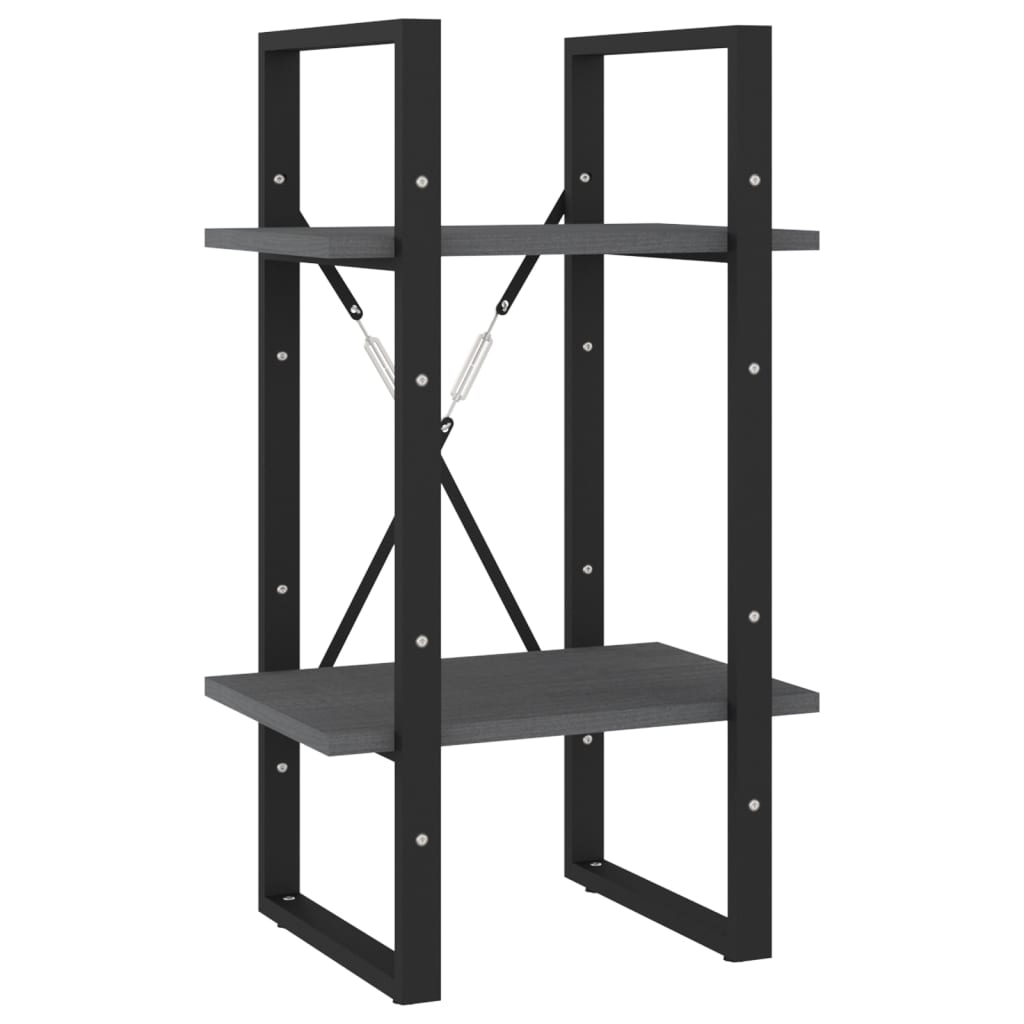 vidaXL Bibliotecă cu 5 rafturi, gri, 40x30x175 cm, lemn masiv de pin