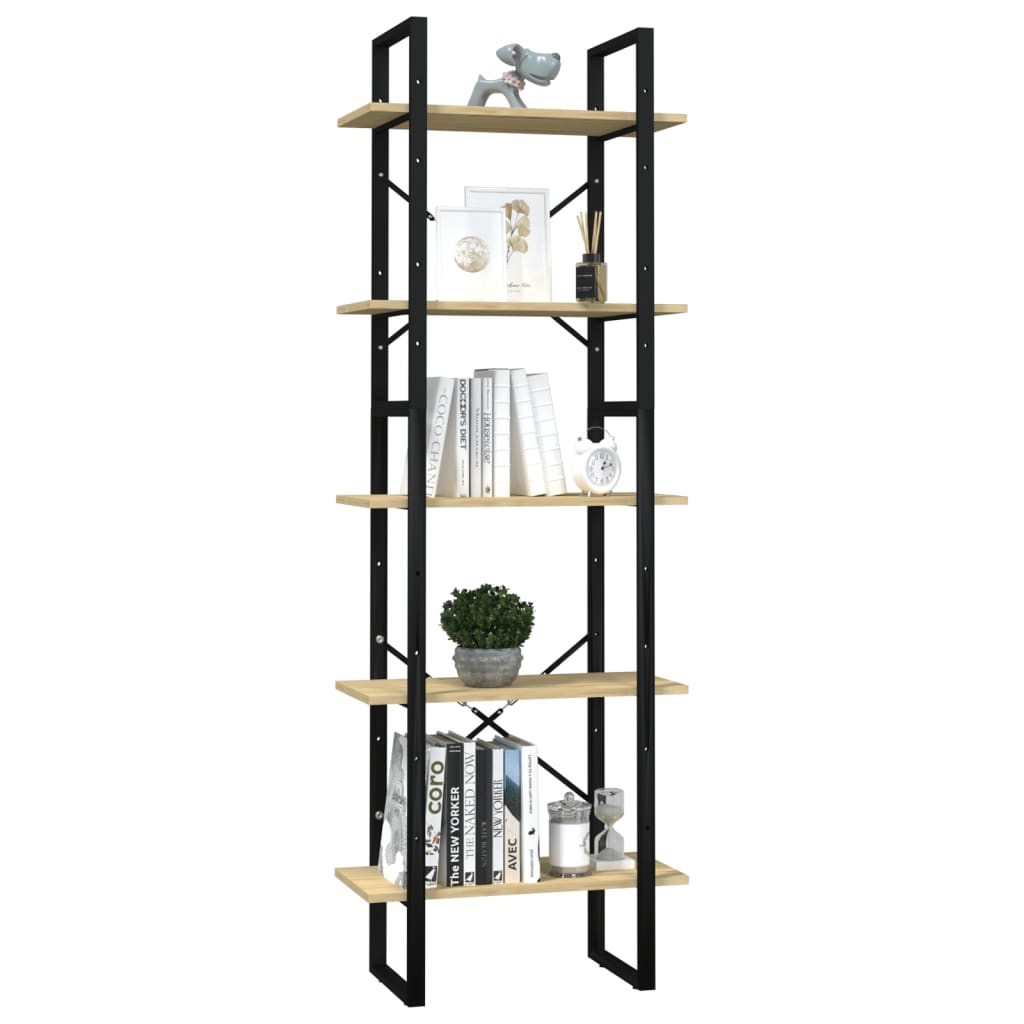 vidaXL Bibliotecă cu 5 rafturi, 60x30x175 cm, lemn masiv de pin
