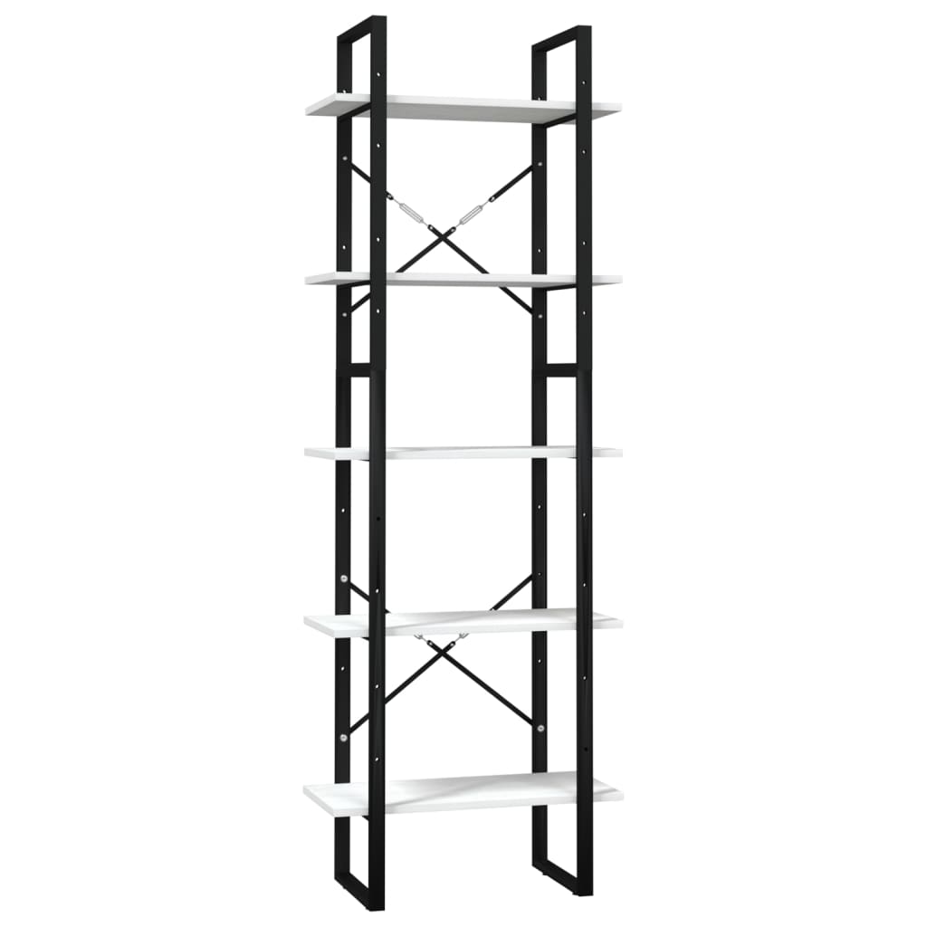 vidaXL Bibliotecă cu 5 rafturi, alb, 60x30x175 cm, lemn masiv de pin vidaXL Bibliotecă cu 5 rafturi, alb, 60x30x175 cm, lemn masiv de pin