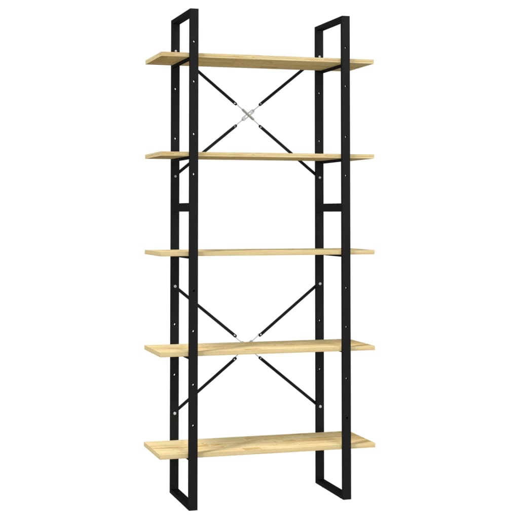 vidaXL Bibliotecă cu 5 rafturi, 80x30x175 cm, lemn masiv de pin vidaXL Bibliotecă cu 5 rafturi, 80x30x175 cm, lemn masiv de pin