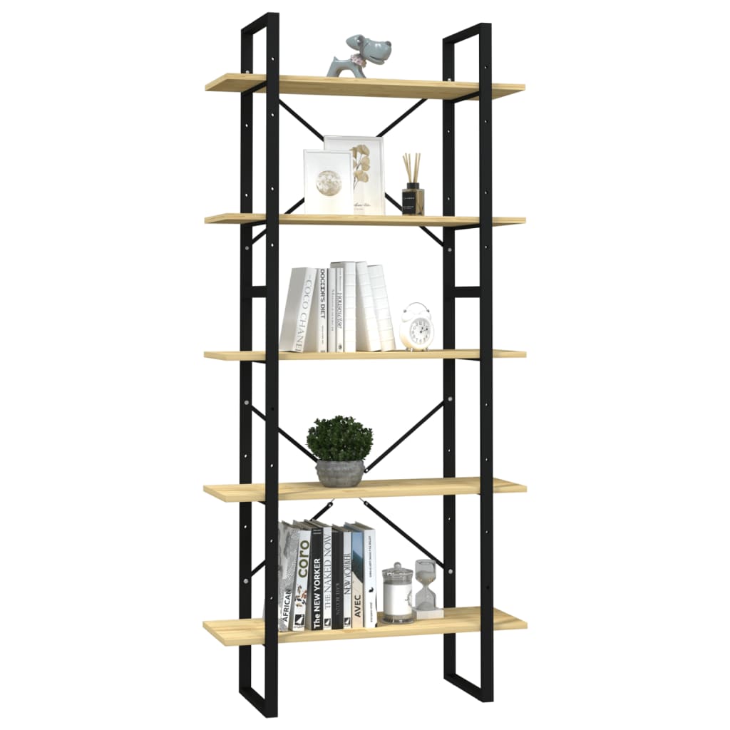 vidaXL Bibliotecă cu 5 rafturi, 80x30x175 cm, lemn masiv de pin vidaXL Bibliotecă cu 5 rafturi, 80x30x175 cm, lemn masiv de pin