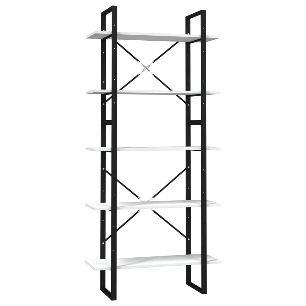 vidaXL Bibliotecă cu 5 rafturi, alb, 80x30x175 cm, lemn masiv de pin vidaXL Bibliotecă cu 5 rafturi, alb, 80x30x175 cm, lemn masiv de pin