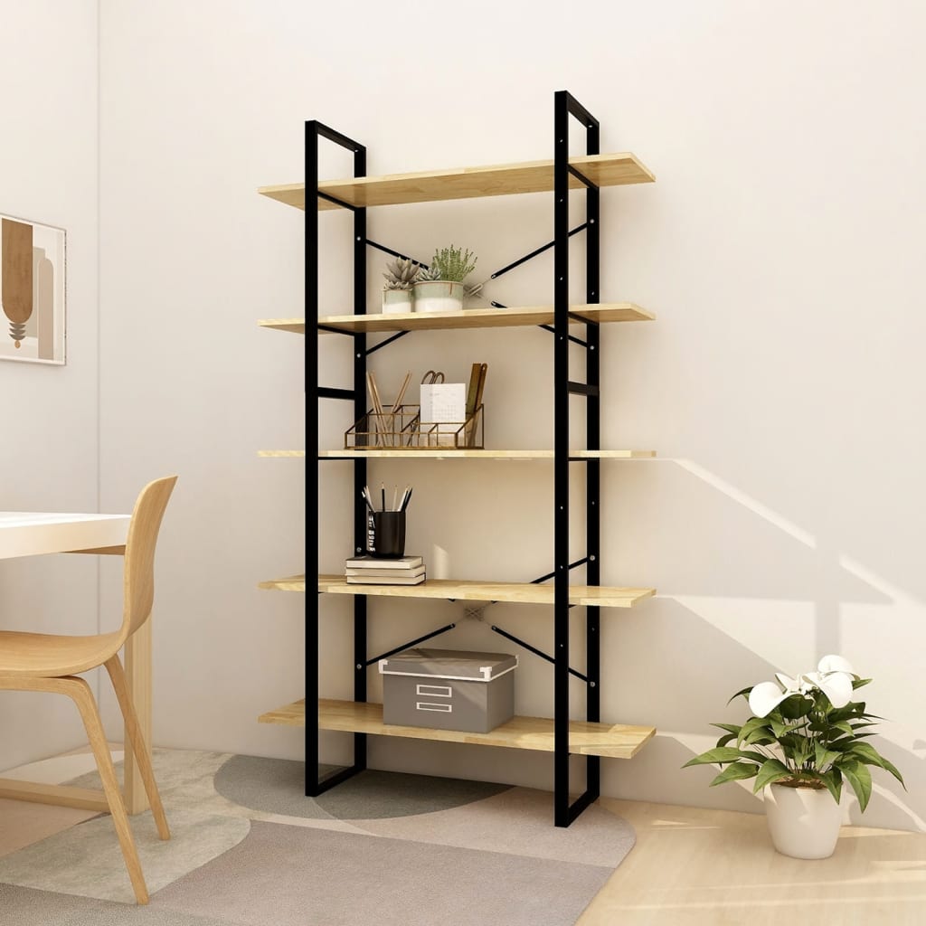 vidaXL Bibliotecă cu 5 rafturi, 100x30x175 cm, lemn masiv de pin vidaXL Bibliotecă cu 5 rafturi, 100x30x175 cm, lemn masiv de pin