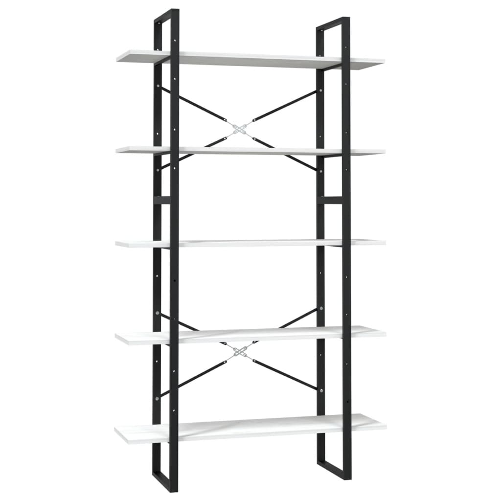 vidaXL Bibliotecă cu 5 rafturi, alb, 100x30x175 cm, lemn masiv de pin vidaXL Bibliotecă cu 5 rafturi, alb, 100x30x175 cm, lemn masiv de pin