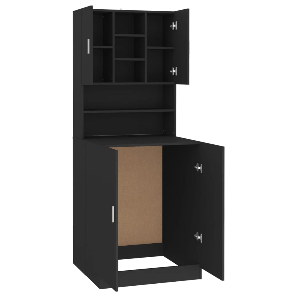 vidaXL Dulap mașină de spălat, negru vidaXL Dulap mașină de spălat, negru