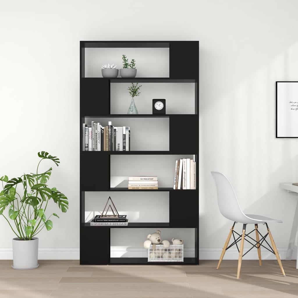 vidaXL Bibliotecă/Separator cameră, negru, 100x24x188 cm