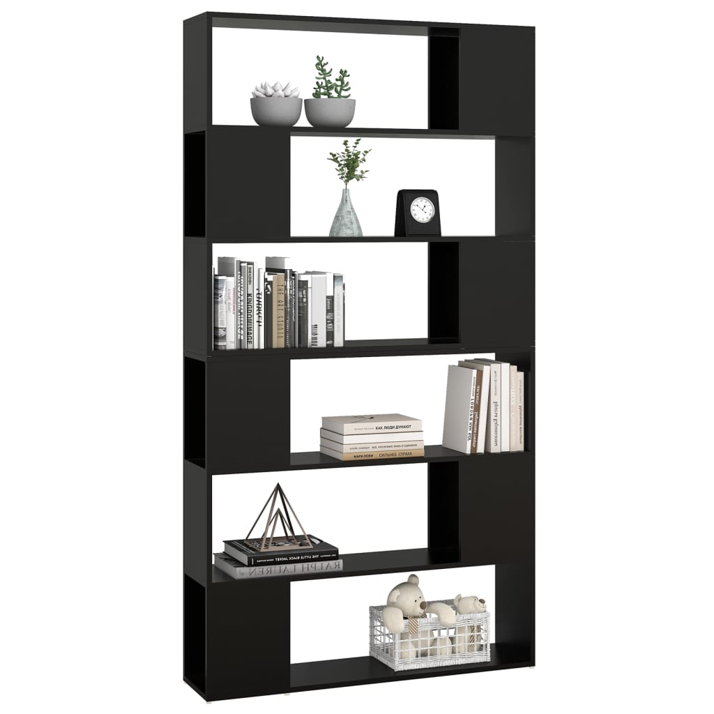 vidaXL Bibliotecă/Separator cameră, negru, 100x24x188 cm