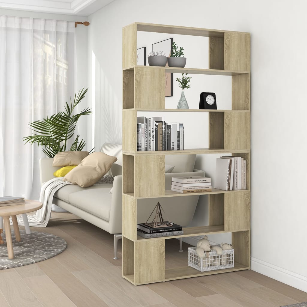 vidaXL Bibliotecă/Separator cameră, stejar sonoma, 100x24x188 cm vidaXL Bibliotecă/Separator cameră, stejar sonoma, 100x24x188 cm