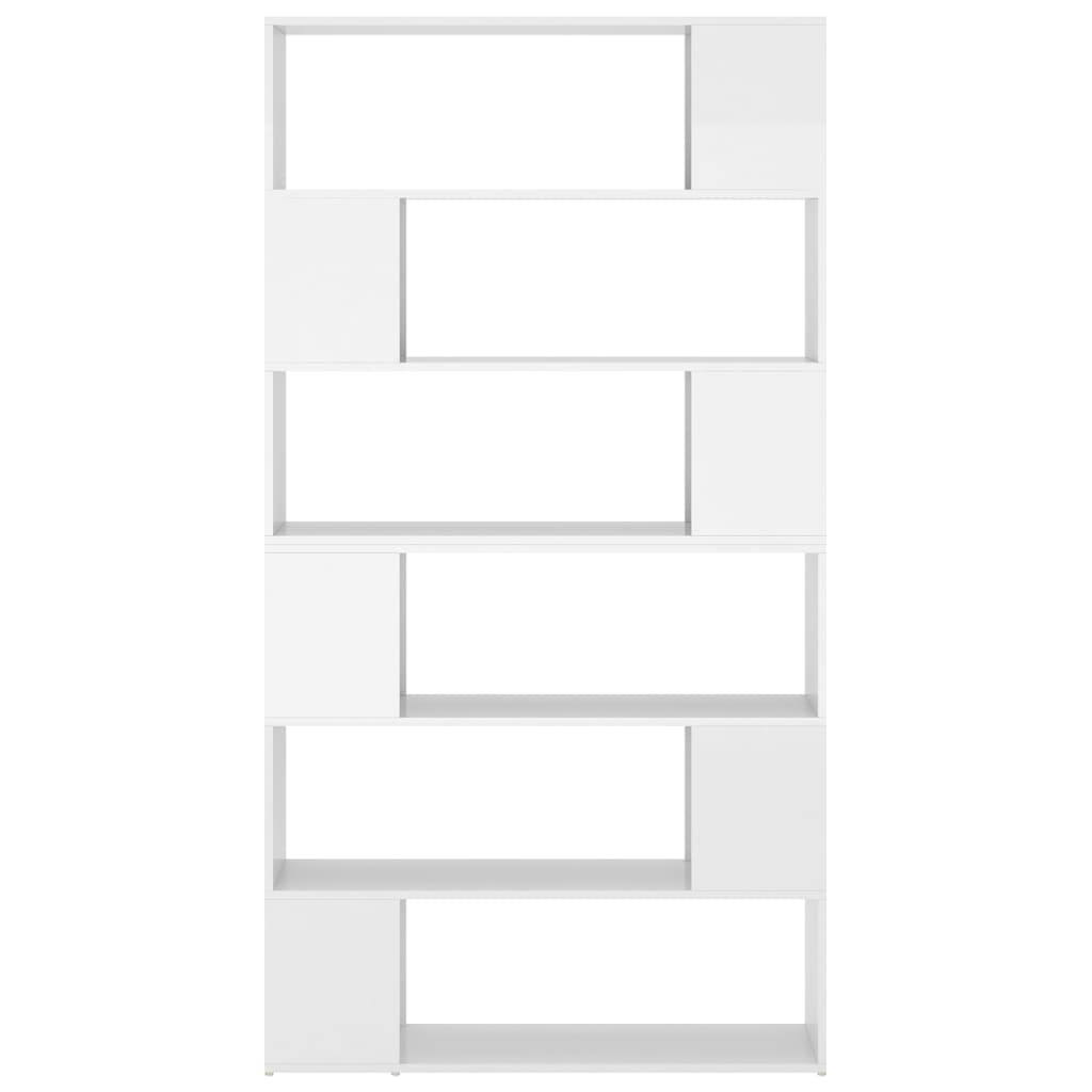 vidaXL Bibliotecă/Separator cameră, alb extralucios, 100x24x188 cm