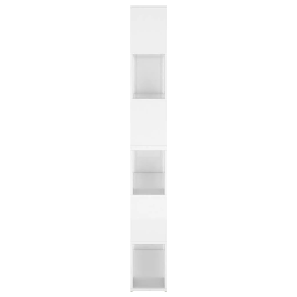 vidaXL Bibliotecă/Separator cameră, alb extralucios, 100x24x188 cm