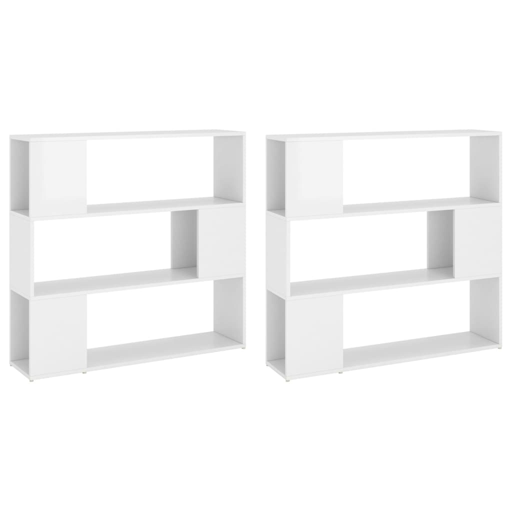 vidaXL Bibliotecă/Separator cameră, alb extralucios, 100x24x188 cm