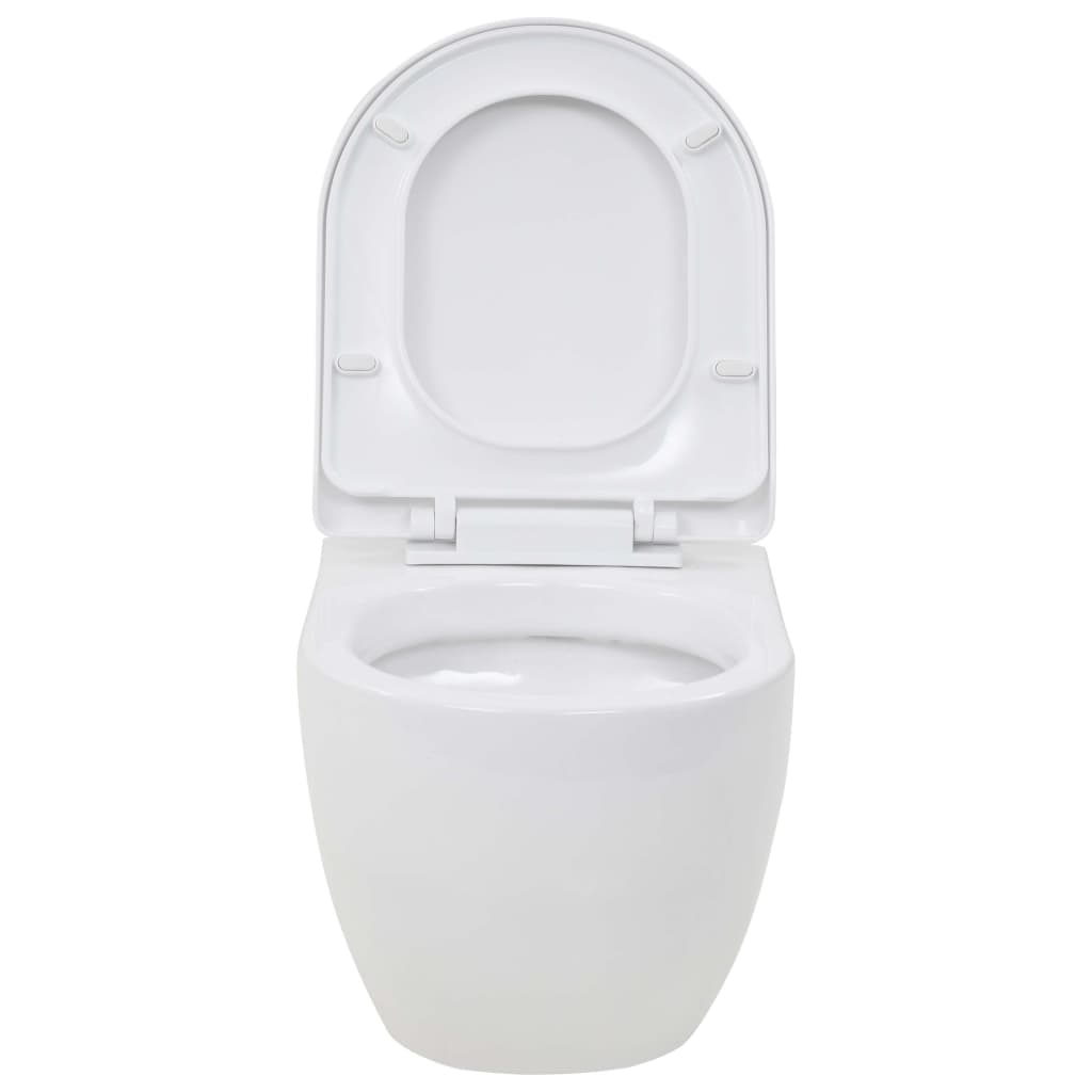 vidaXL Vas toaletă suspendat cu rezervor încastrat înalt, ceramică vidaXL Vas toaletă suspendat cu rezervor încastrat înalt, ceramică