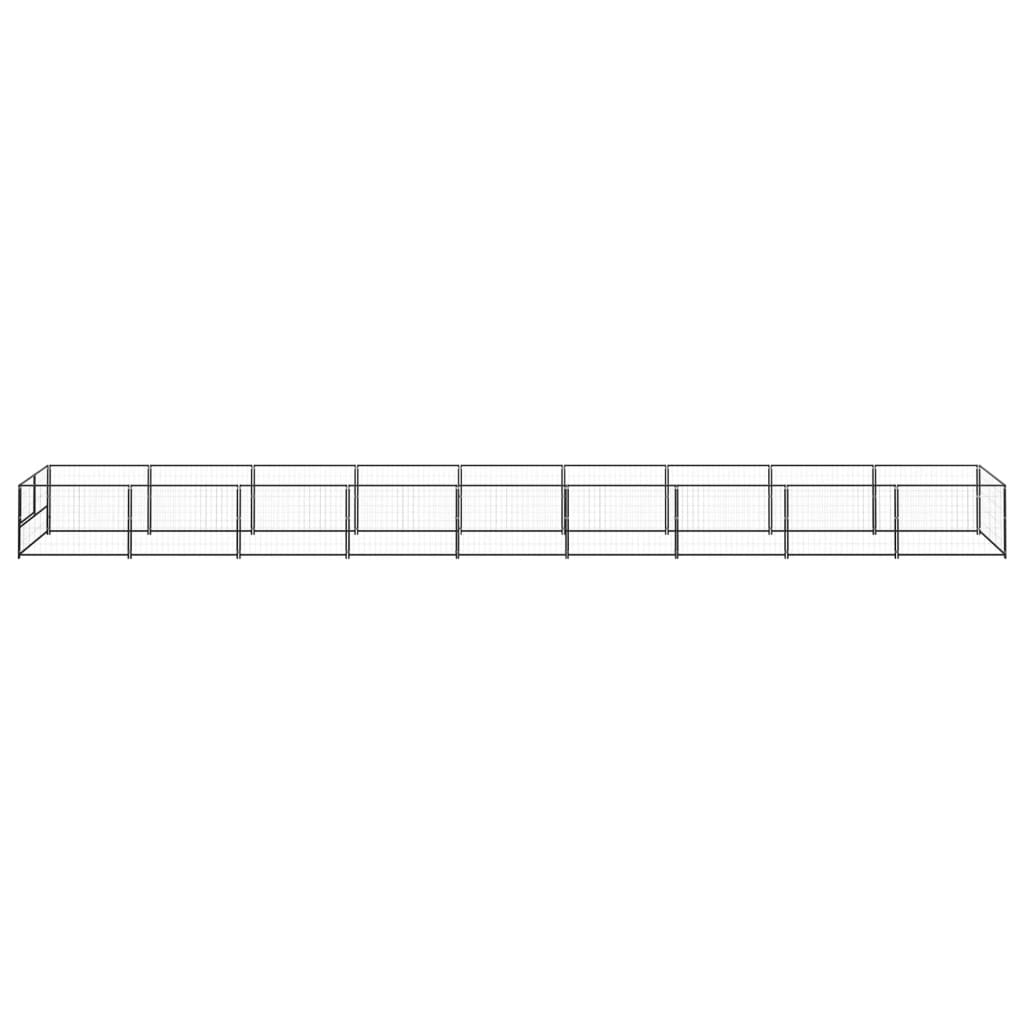 vidaXL Padoc pentru câini, negru, 9 m², oțel vidaXL Padoc pentru câini, negru, 9 m², oțel