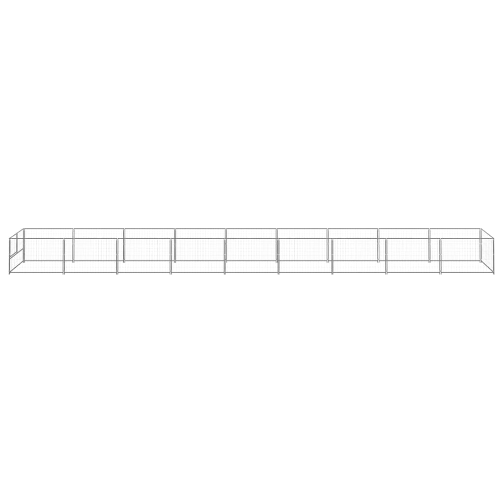 vidaXL Padoc pentru câini, argintiu, 9 m², oțel vidaXL Padoc pentru câini, argintiu, 9 m², oțel