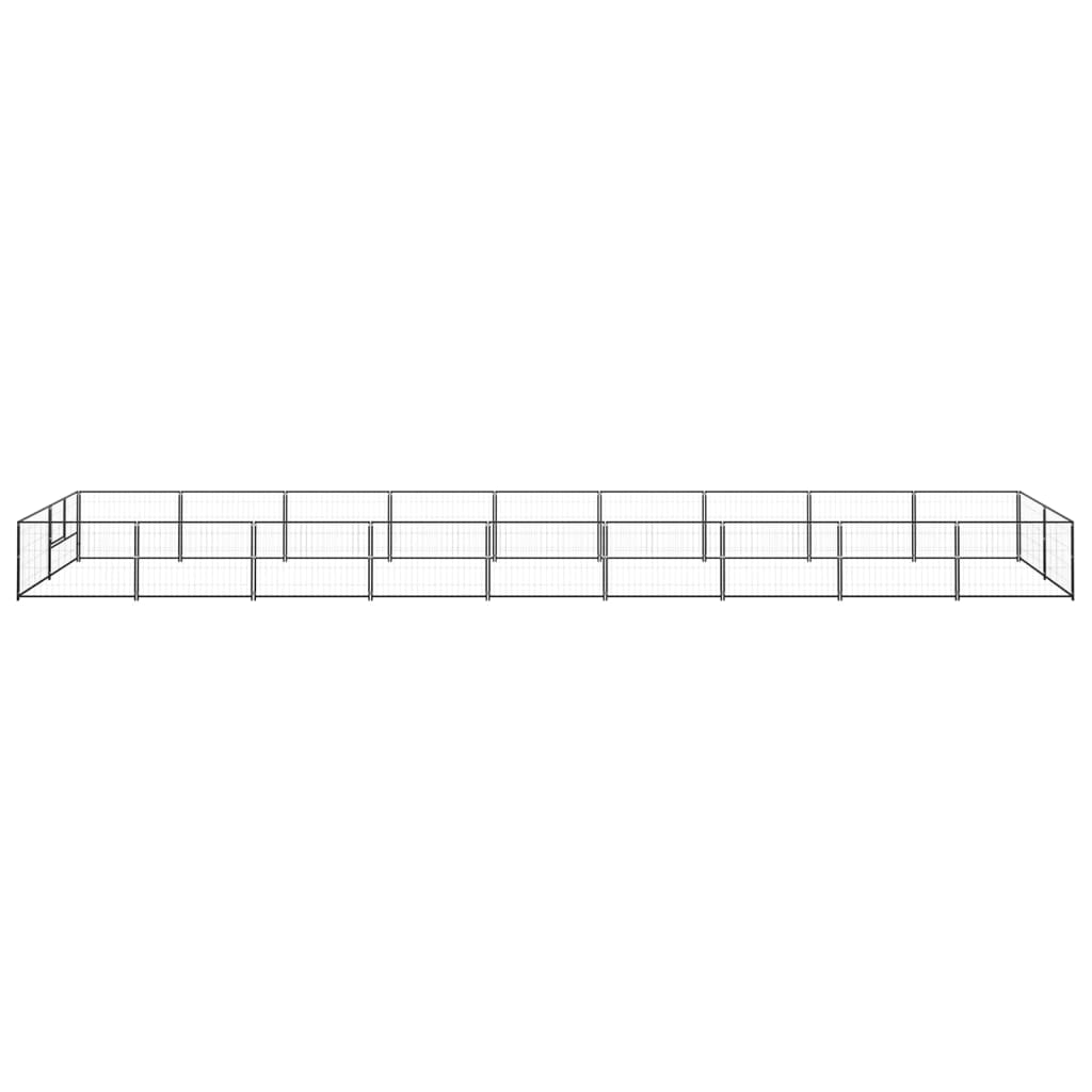 vidaXL Padoc pentru câini, negru, 18 m², oțel vidaXL Padoc pentru câini, negru, 18 m², oțel