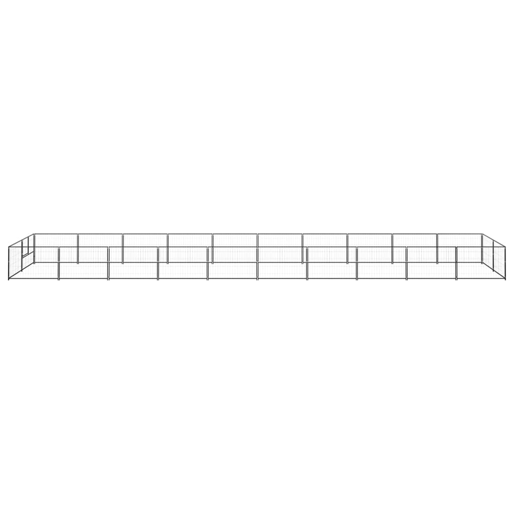 vidaXL Padoc pentru câini, negru, 20 m², oțel vidaXL Padoc pentru câini, negru, 20 m², oțel