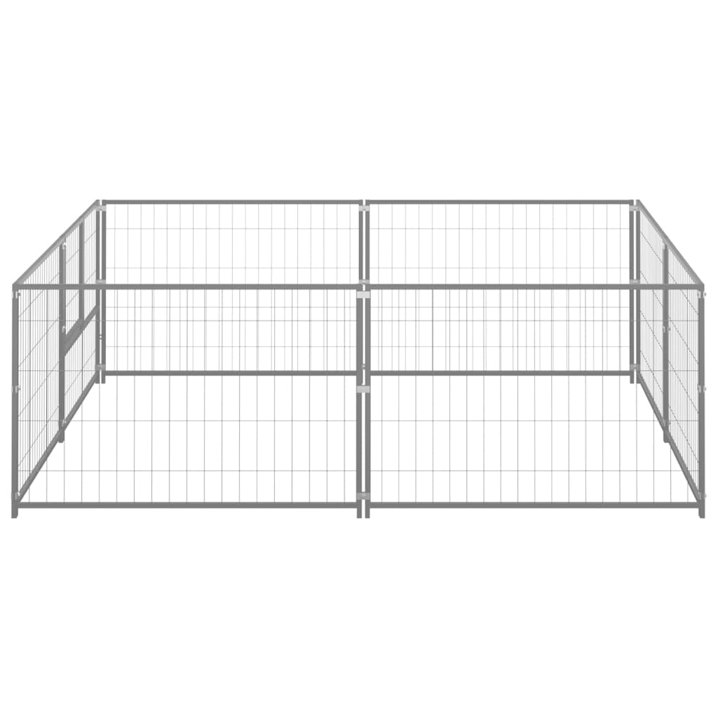 vidaXL Padoc pentru câini, argintiu, 4 m², oțel vidaXL Padoc pentru câini, argintiu, 4 m², oțel