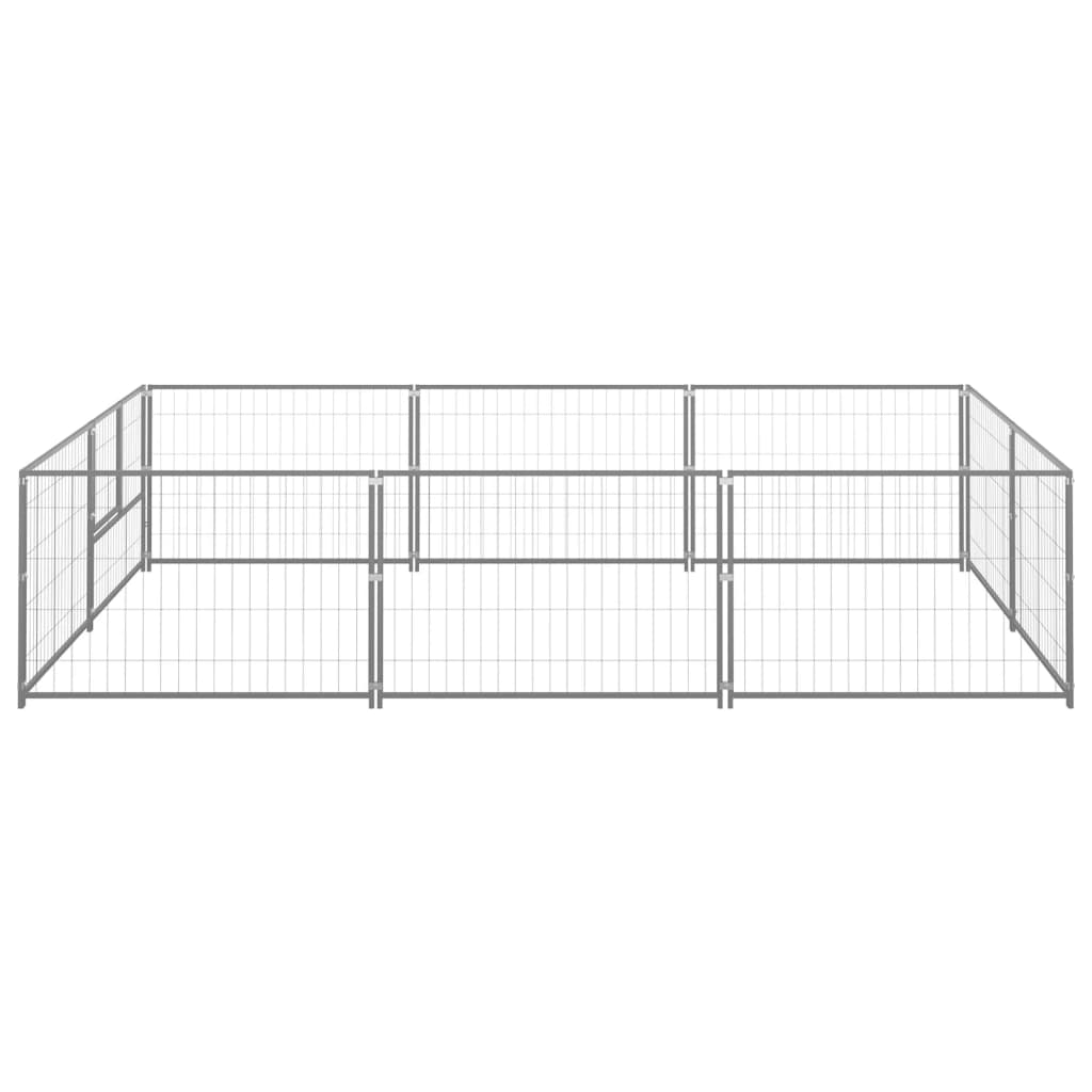 vidaXL Padoc pentru câini, argintiu, 6 m², oțel vidaXL Padoc pentru câini, argintiu, 6 m², oțel