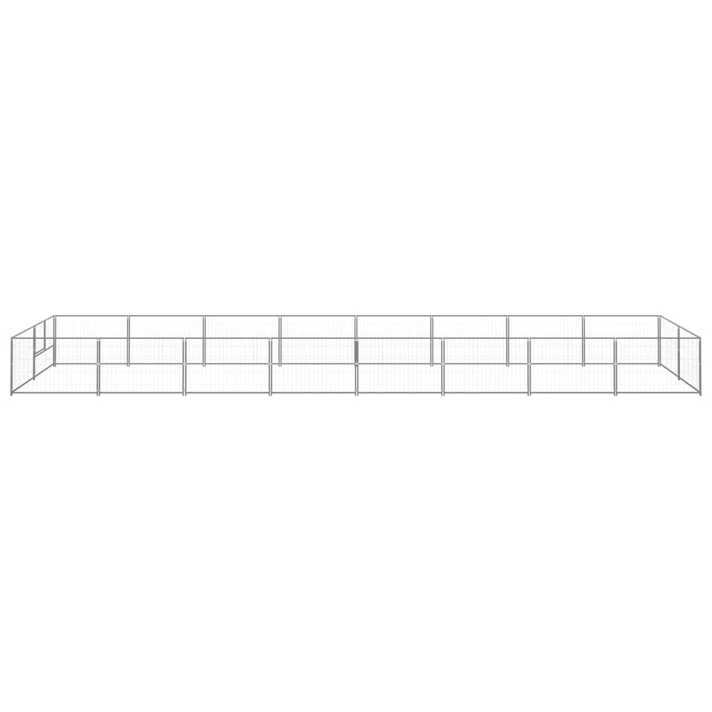 vidaXL Padoc pentru câini, argintiu, 16 m², oțel vidaXL Padoc pentru câini, argintiu, 16 m², oțel