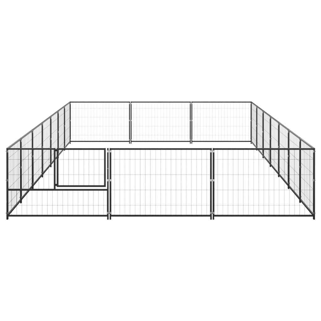 vidaXL Padoc pentru câini, negru, 21 m², oțel vidaXL Padoc pentru câini, negru, 21 m², oțel