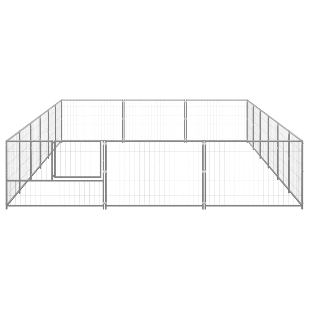 vidaXL Padoc pentru câini, argintiu, 18 m², oțel