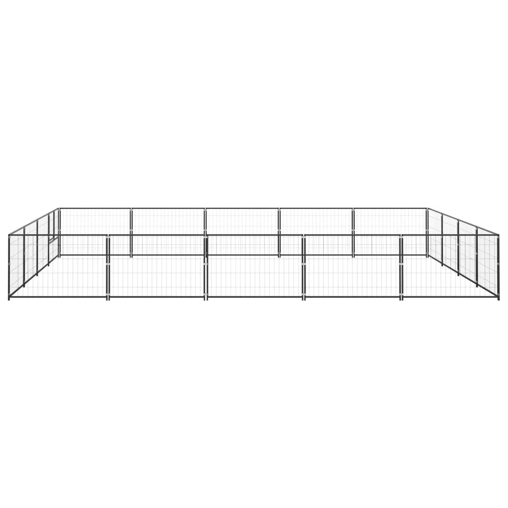 vidaXL Padoc pentru câini, negru, 20 m², oțel vidaXL Padoc pentru câini, negru, 20 m², oțel
