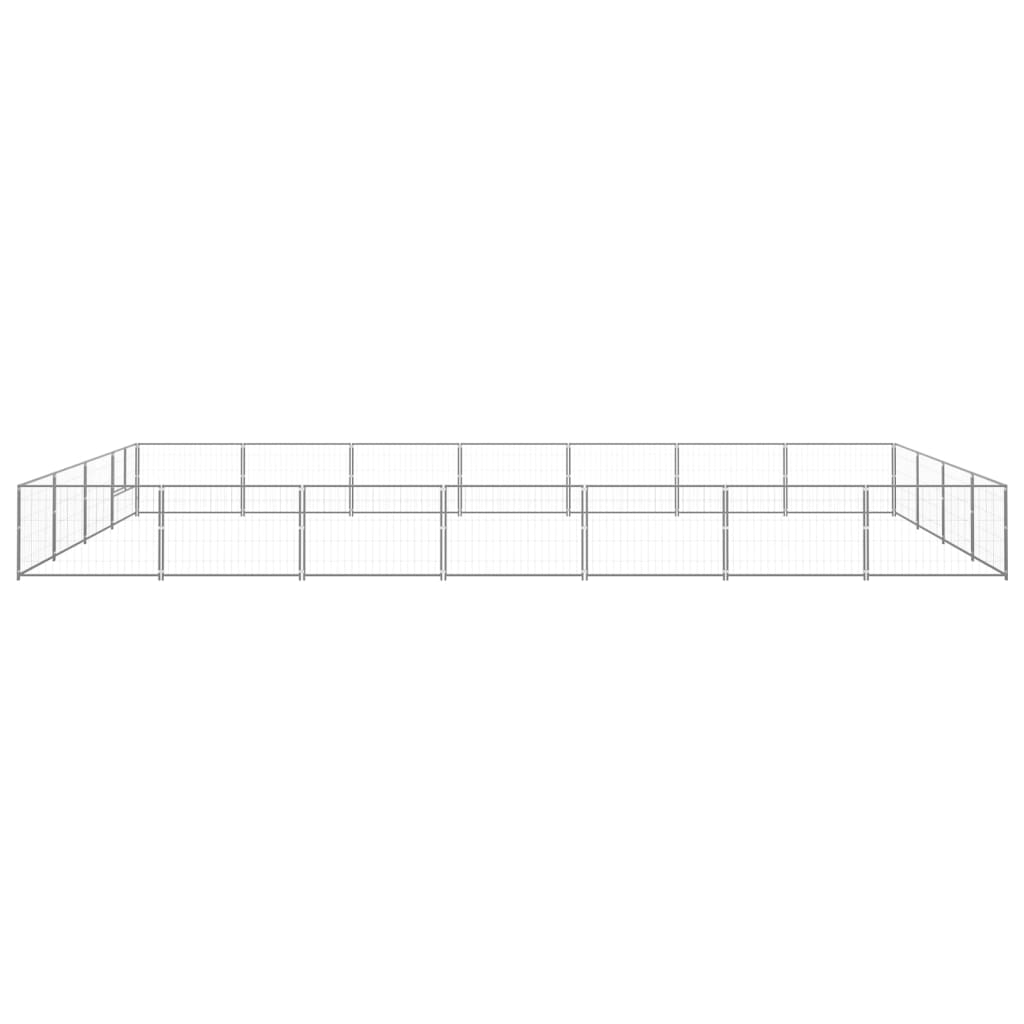 vidaXL Padoc pentru câini, argintiu, 28 m², oțel
