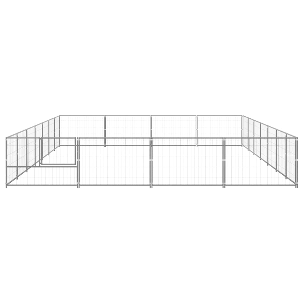 vidaXL Padoc pentru câini, argintiu, 28 m², oțel