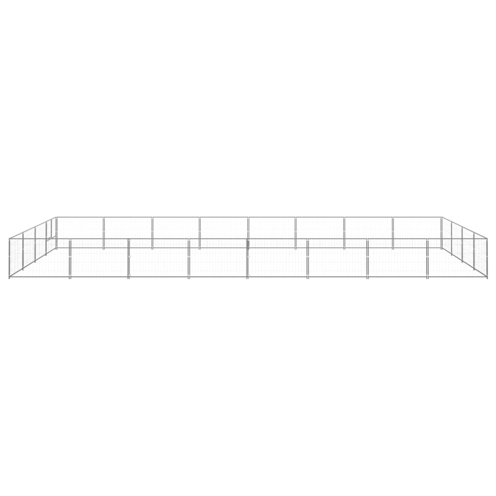 vidaXL Padoc pentru câini, argintiu, 32 m², oțel vidaXL Padoc pentru câini, argintiu, 32 m², oțel