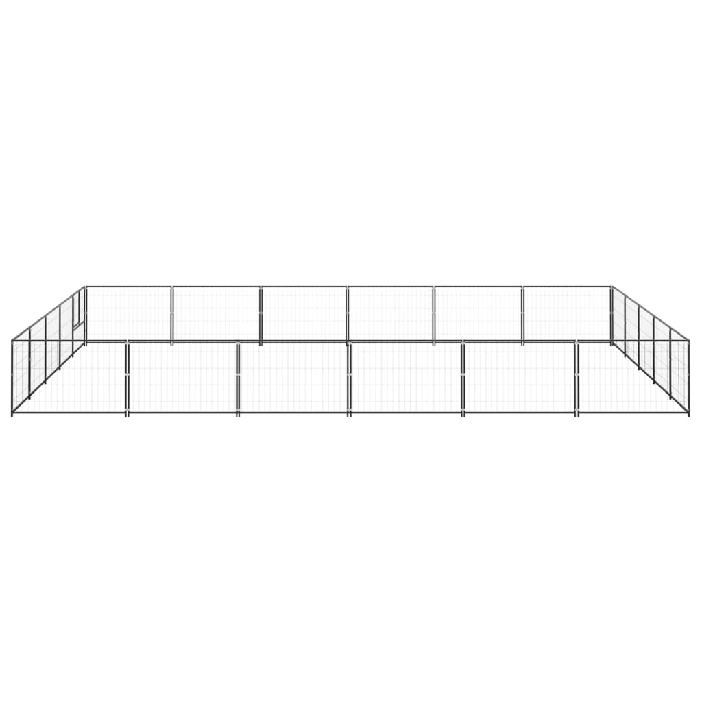 vidaXL Padoc pentru câini, negru, 30 m², oțel vidaXL Padoc pentru câini, negru, 30 m², oțel