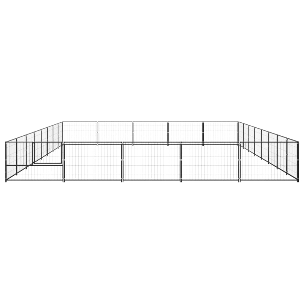 vidaXL Padoc pentru câini, negru, 40 m², oțel vidaXL Padoc pentru câini, negru, 40 m², oțel