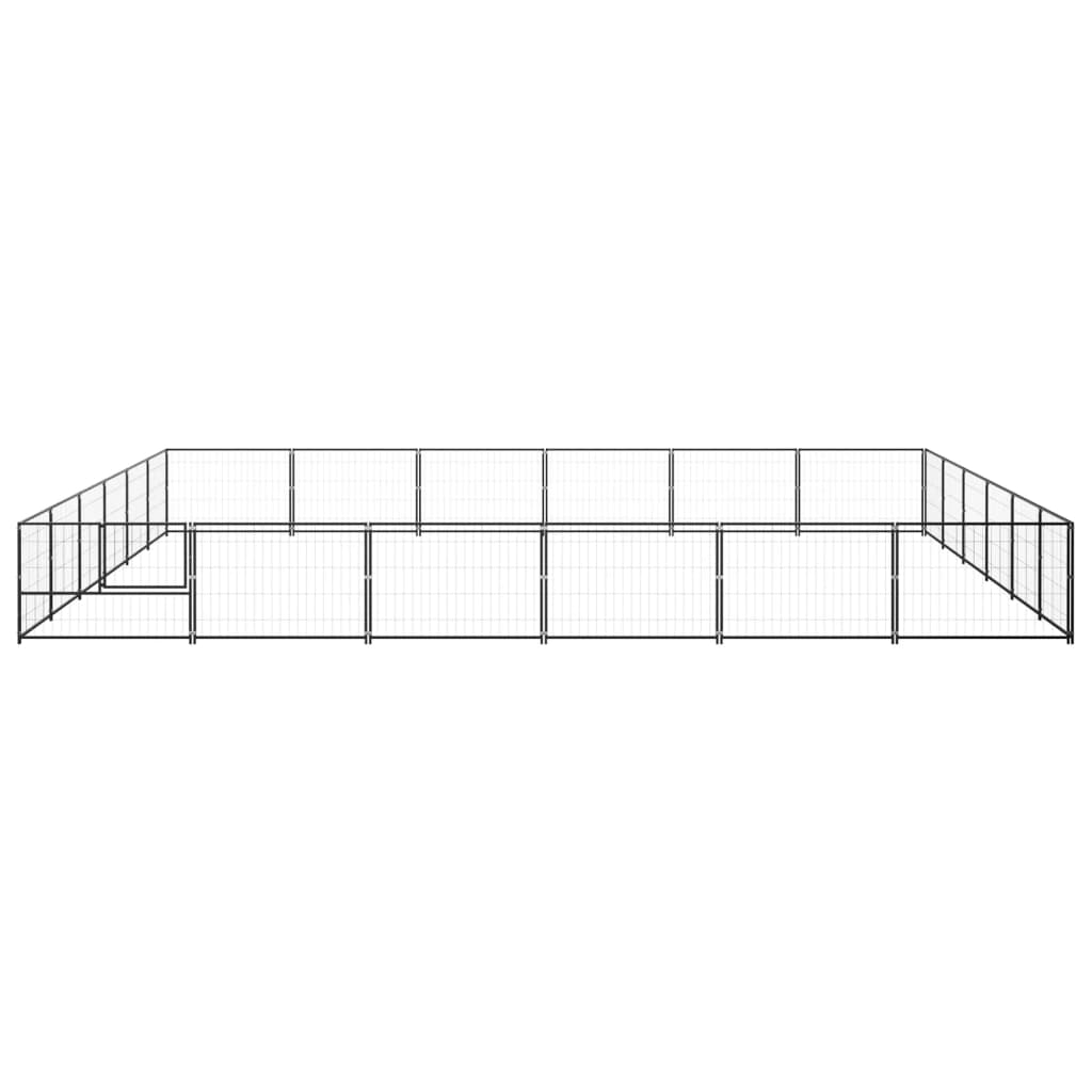 vidaXL Padoc pentru câini, negru, 36 m², oțel