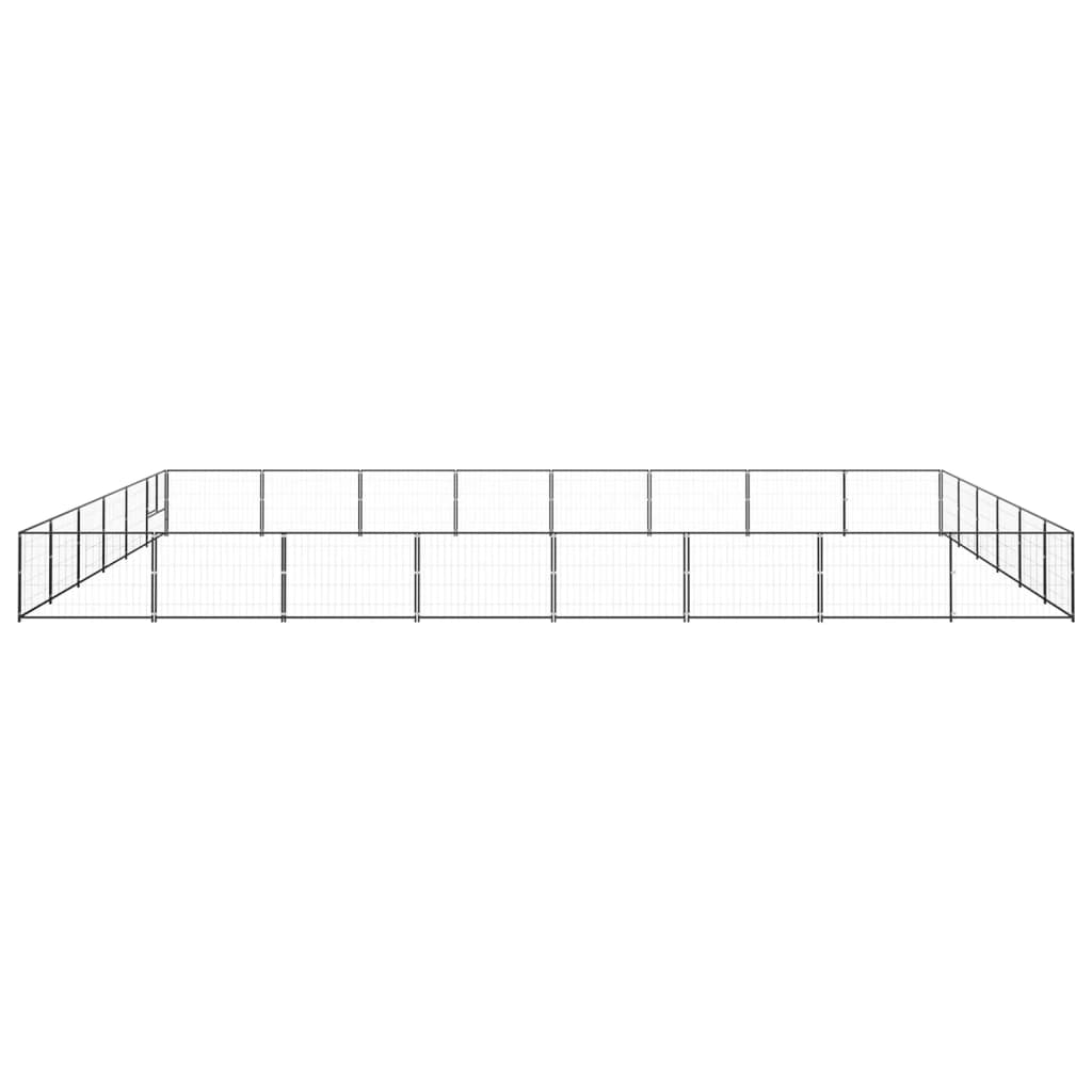 vidaXL Padoc pentru câini, negru, 48 m², oțel
