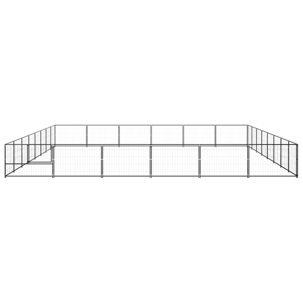 vidaXL Padoc pentru câini, negru, 48 m², oțel