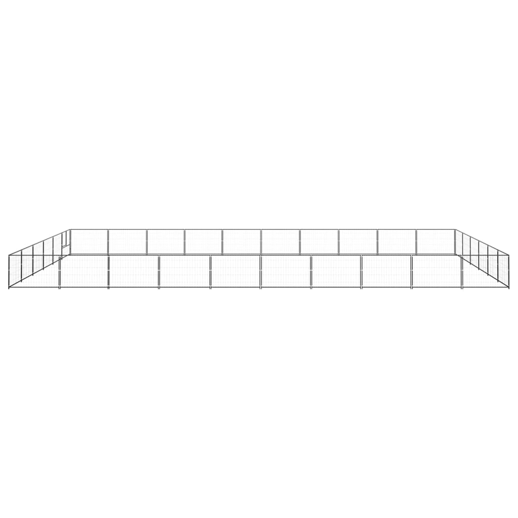 vidaXL Padoc pentru câini, negru, 60 m², oțel