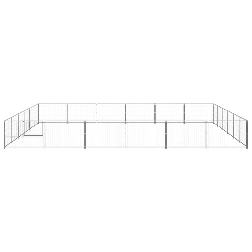 vidaXL Padoc pentru câini, argintiu, 36 m², oțel