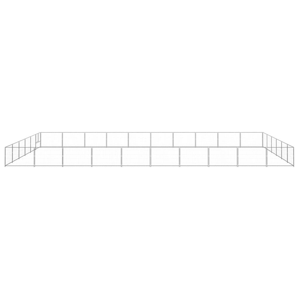 vidaXL Padoc pentru câini, argintiu, 60 m², oțel