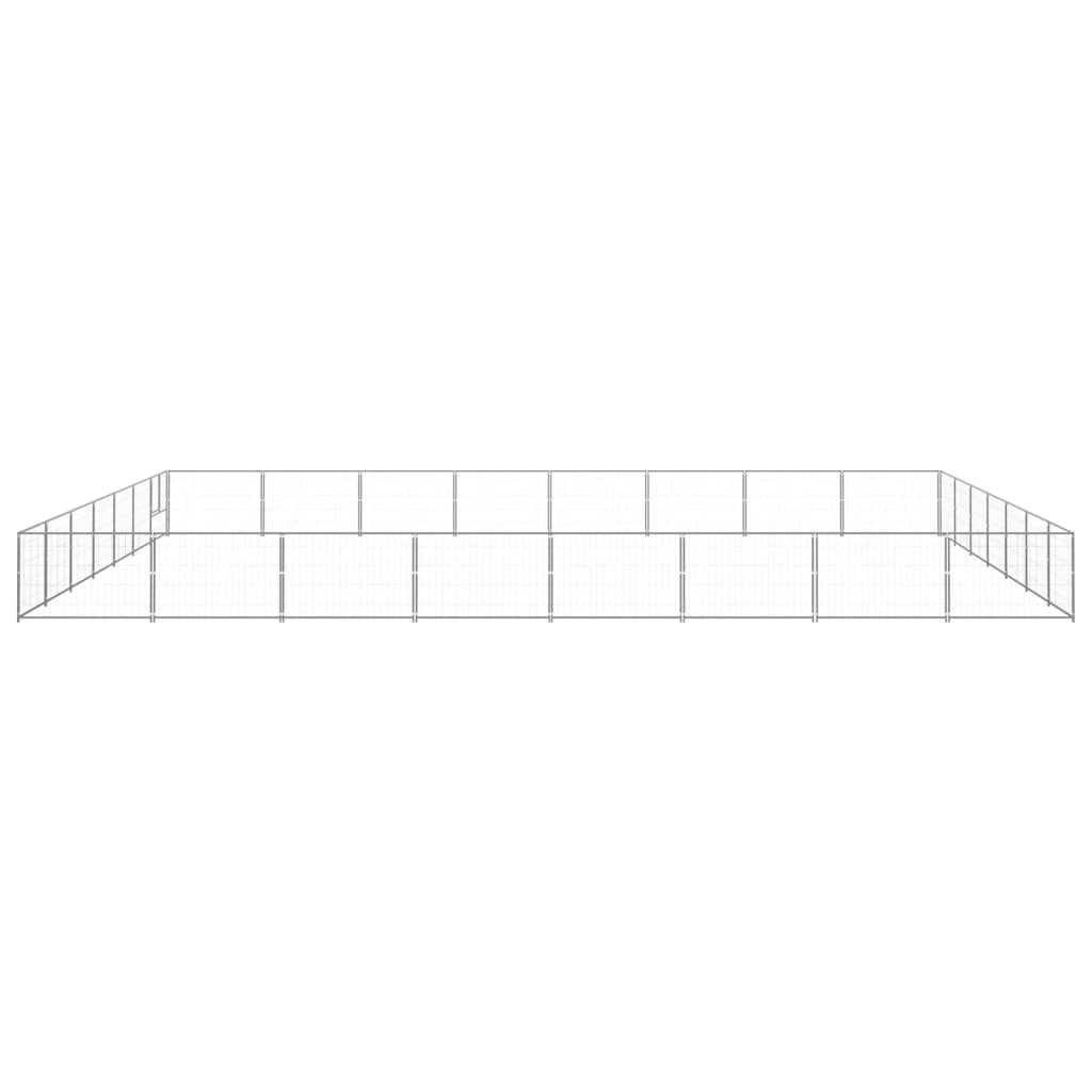 vidaXL Padoc pentru câini, argintiu, 56 m², oțel vidaXL Padoc pentru câini, argintiu, 56 m², oțel