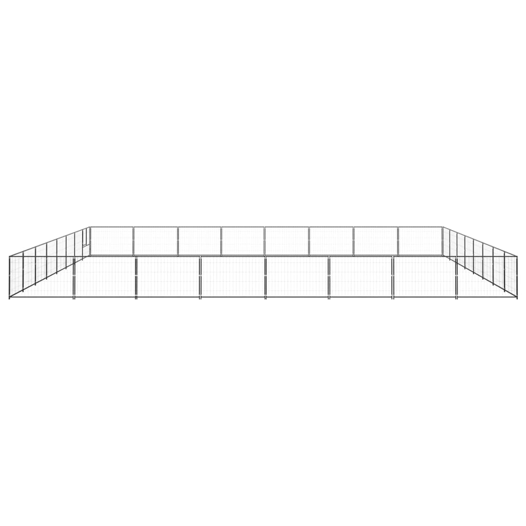vidaXL Padoc pentru câini, negru, 64 m², oțel vidaXL Padoc pentru câini, negru, 64 m², oțel