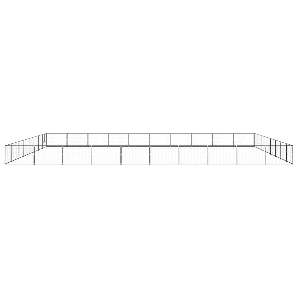 vidaXL Padoc pentru câini, negru, 80 m², oțel vidaXL Padoc pentru câini, negru, 80 m², oțel