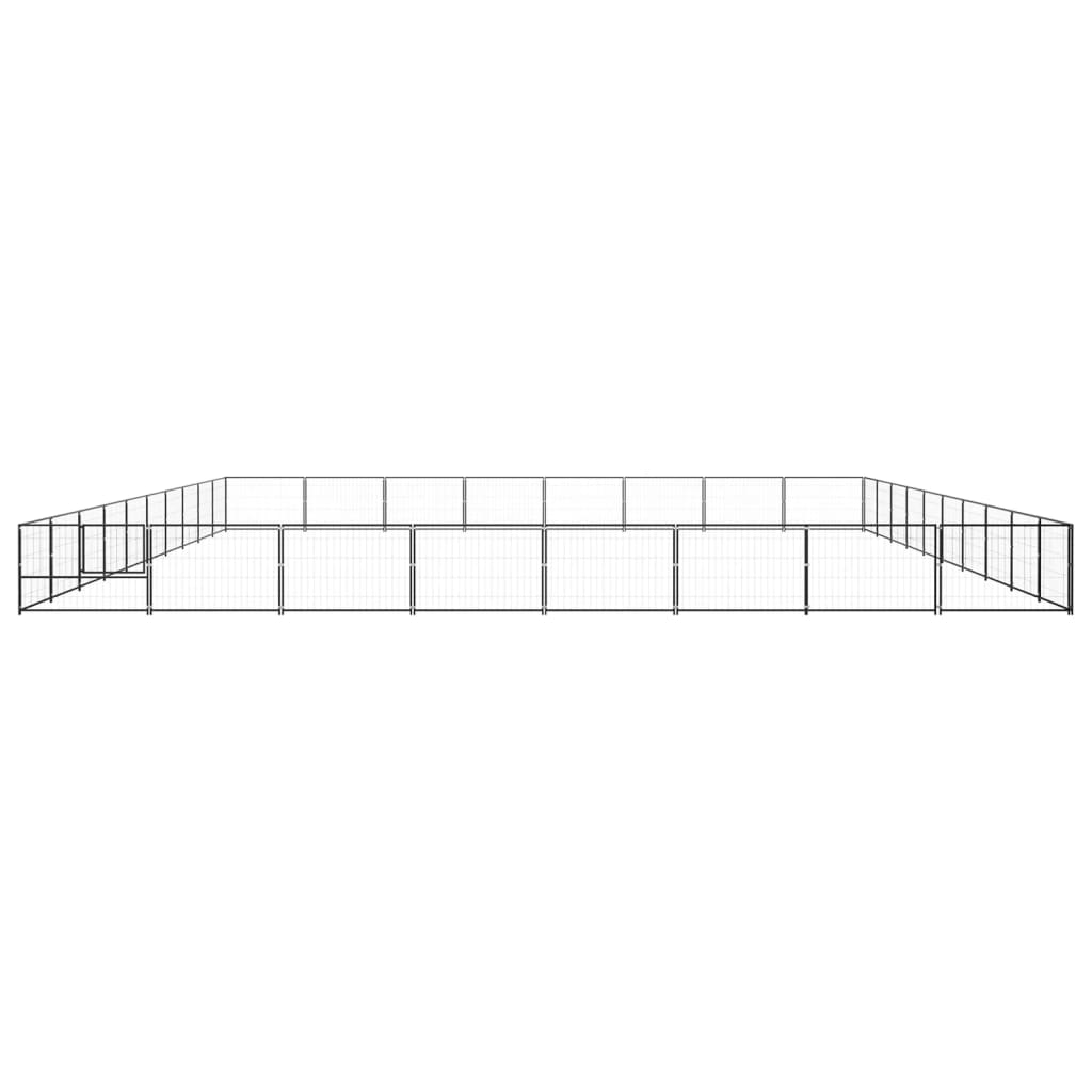 vidaXL Padoc pentru câini, negru, 80 m², oțel vidaXL Padoc pentru câini, negru, 80 m², oțel
