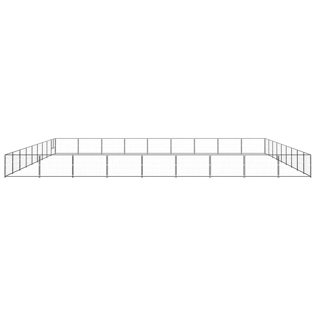 vidaXL Padoc pentru câini, negru, 81 m², oțel vidaXL Padoc pentru câini, negru, 81 m², oțel