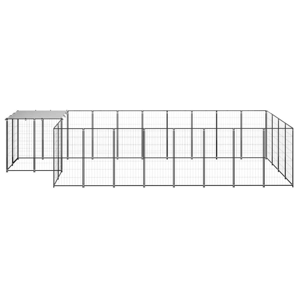 vidaXL Padoc pentru câini, negru, 10,89 m², oțel vidaXL Padoc pentru câini, negru, 10,89 m², oțel